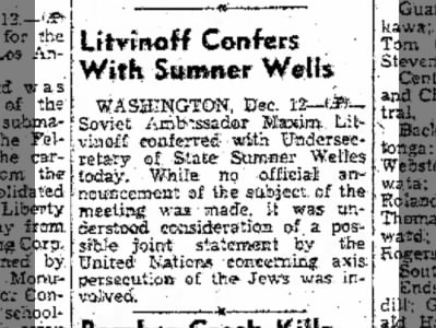 Litvinoff Confers With Sumner Welles
